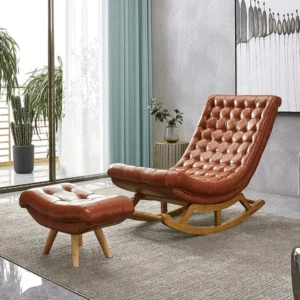 solid wood rocking chair with footrest 4267825